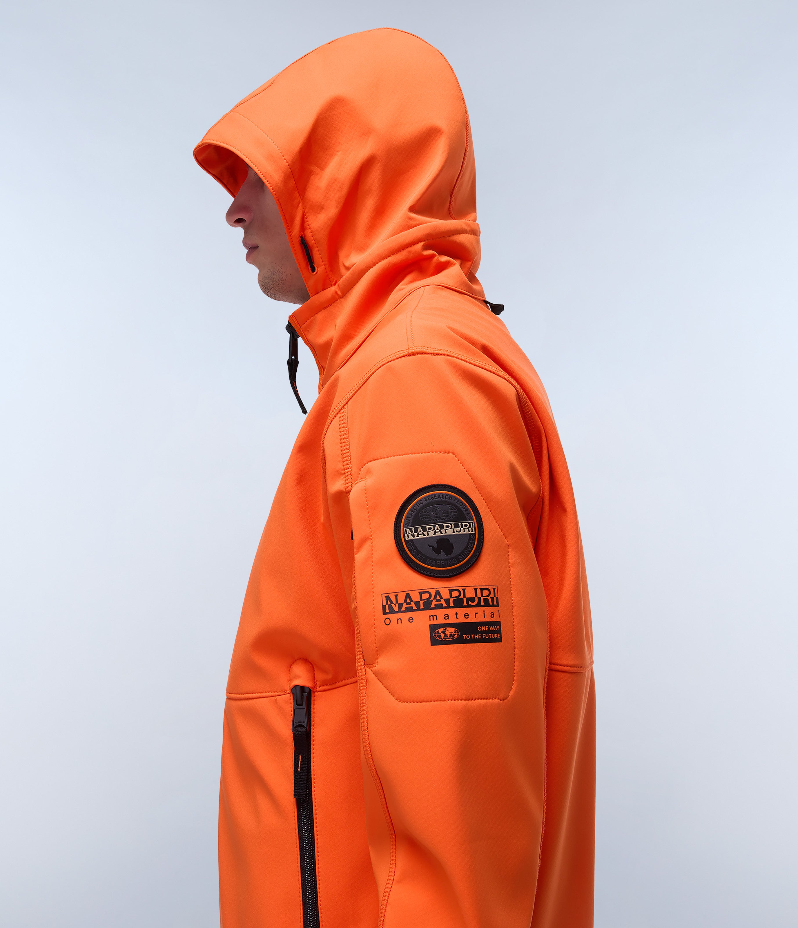 NAPAPIJRI オレンジ ナイロンジャケット Melville Mono-material Shell Jacket