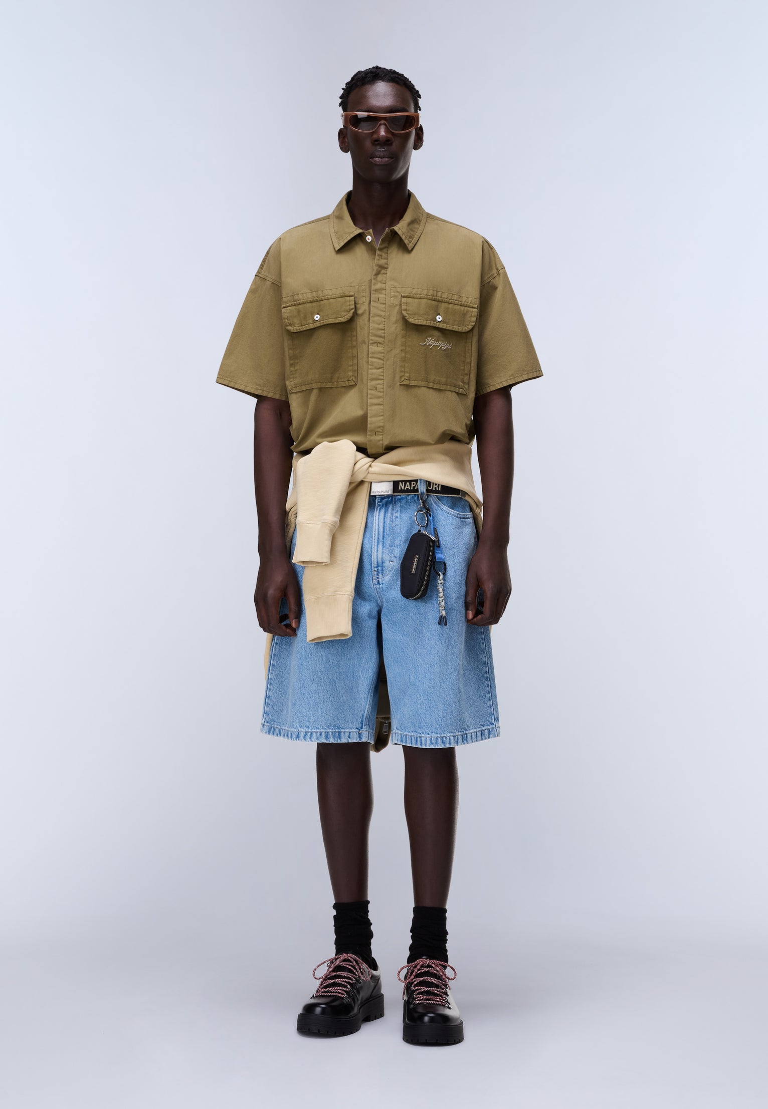 Camisa de Manga Corta Oxide Verde Oliva Scuro