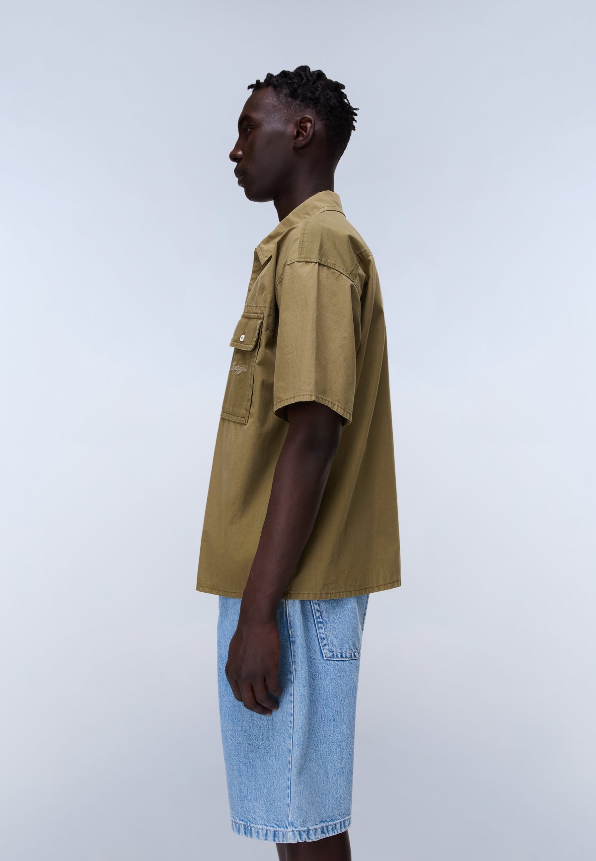 Camisa de Manga Corta Oxide Verde Oliva Scuro - 5