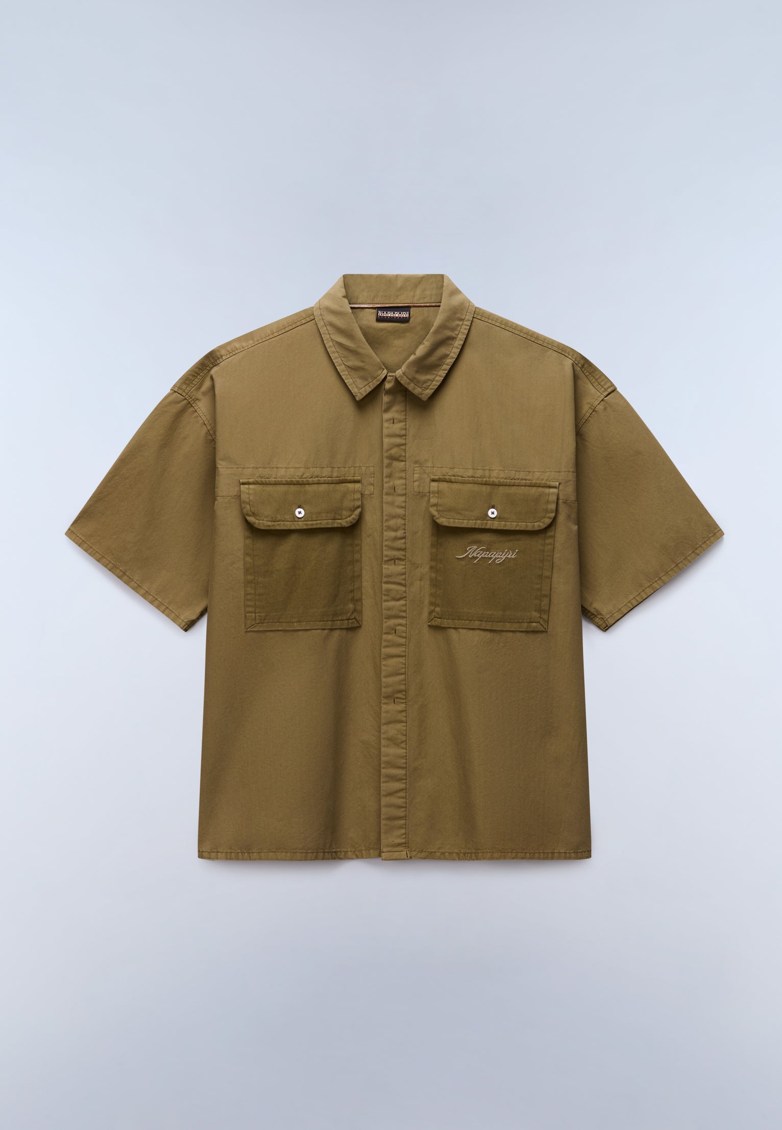 Camisa de Manga Corta Oxide Verde Oliva Scuro