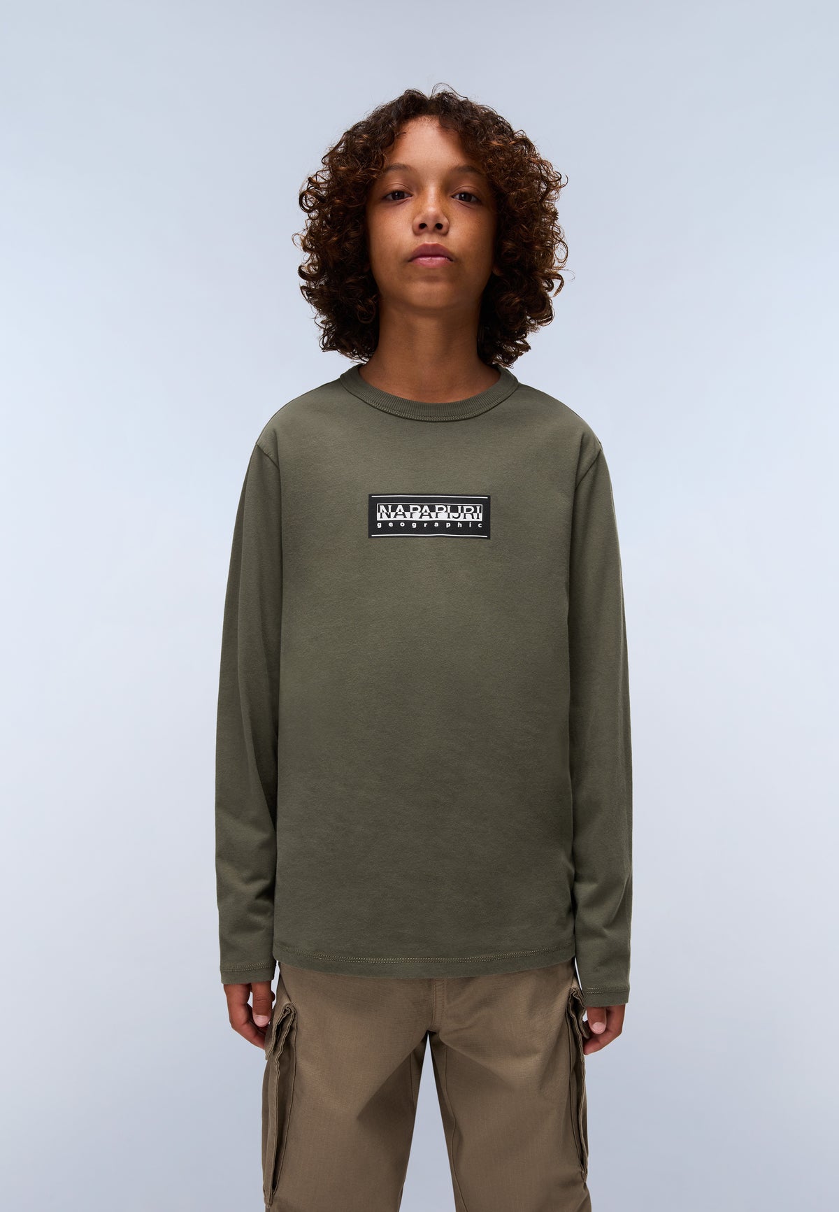 Chamois Jersey Long Sleeve T-Shirt (4-16 Years) Green Tea Leaf - 2