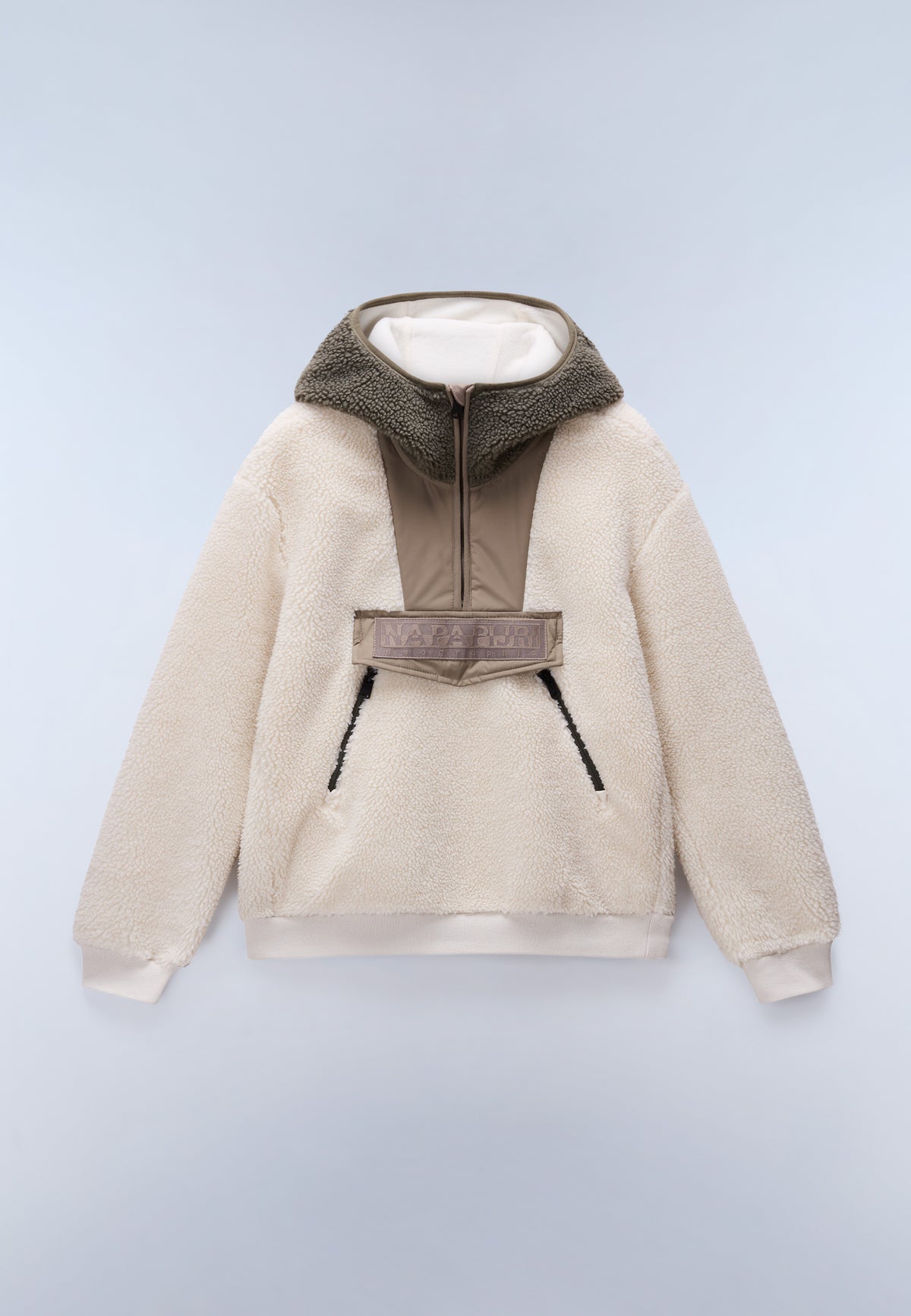 Seline Full-Zip Fleece Hoodie Beige - 1