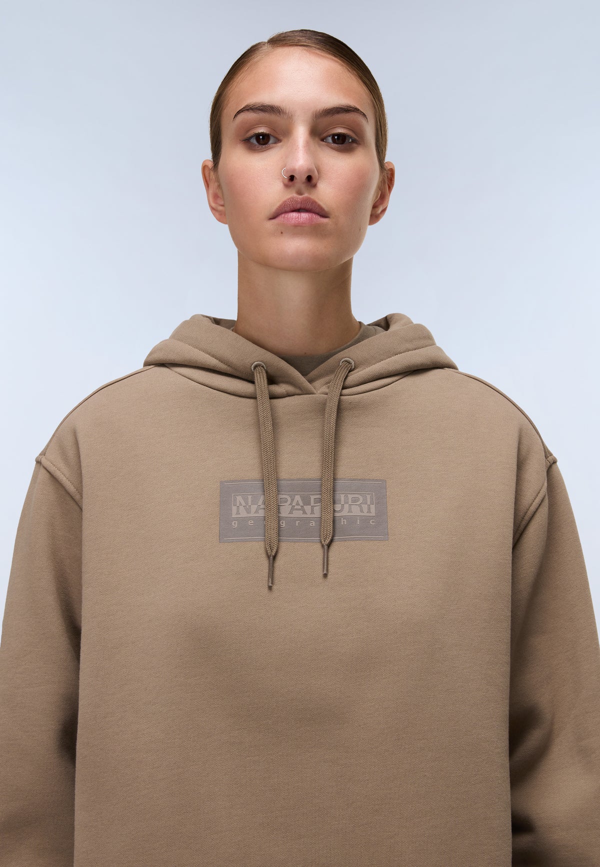 Box Logo Hoodie Winter Beige - 2