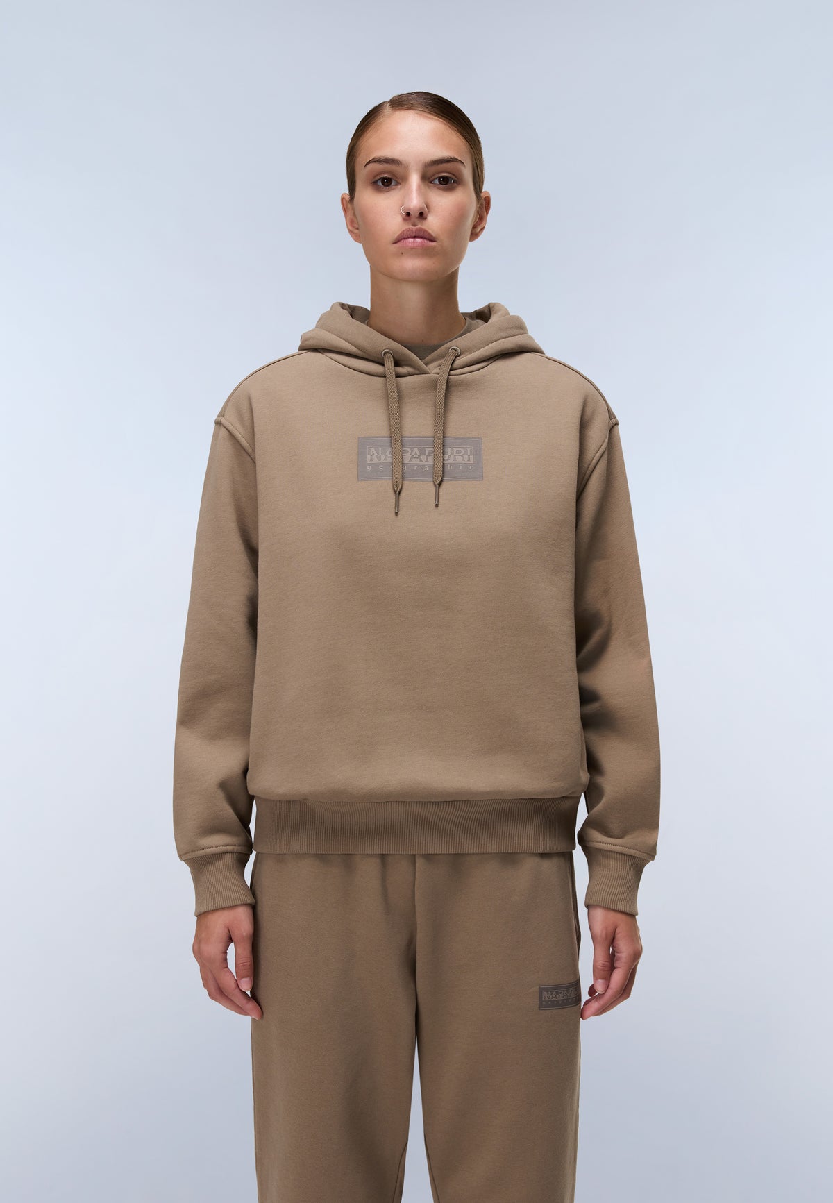 Box Logo Hoodie Winter Beige - 3