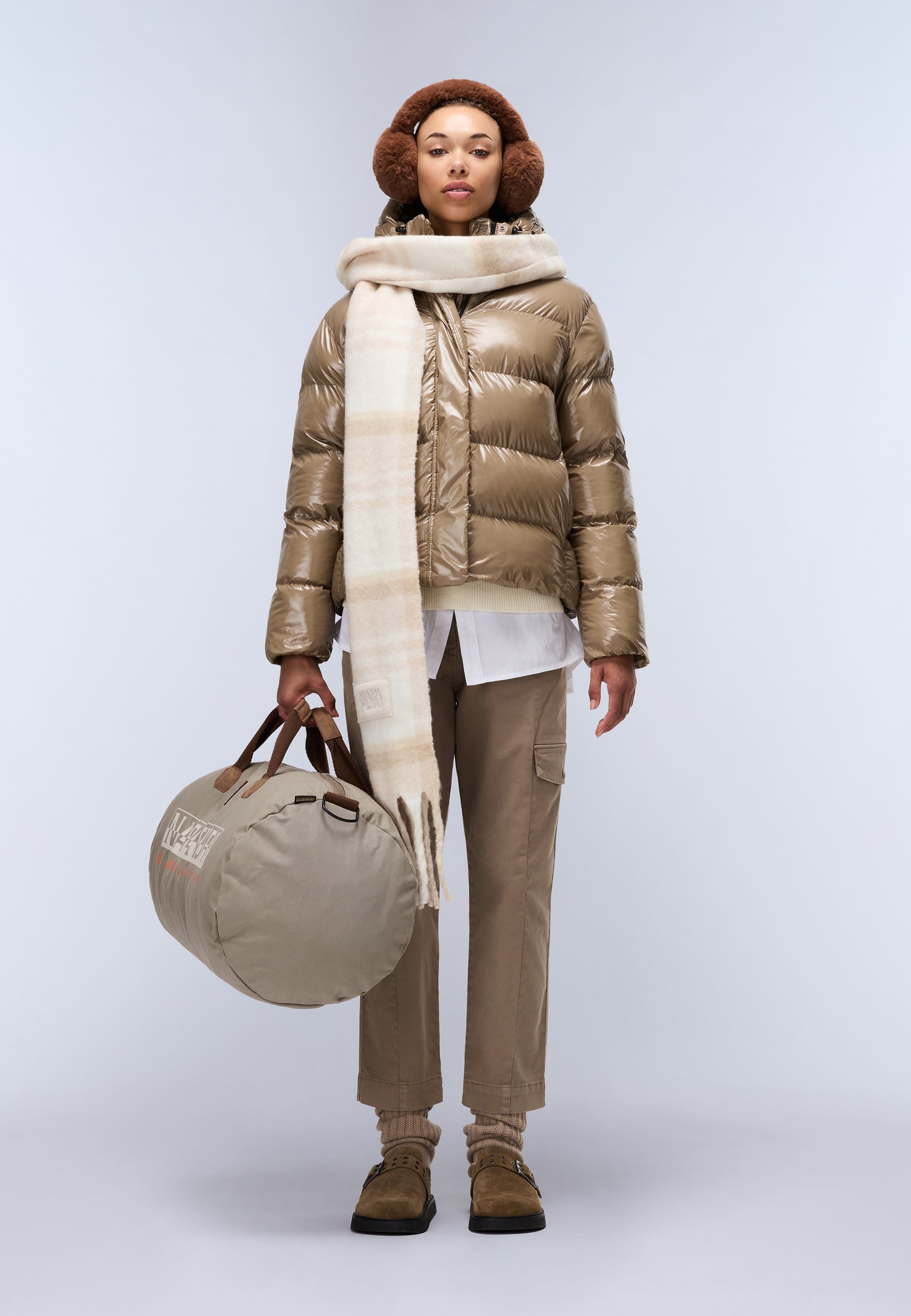 Glane Mirror Puffer Jacket Light Brown
