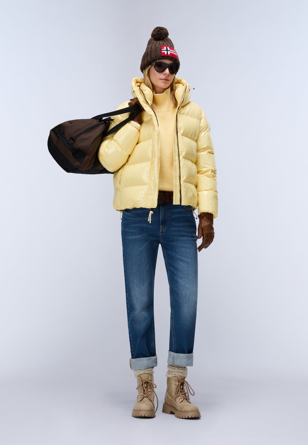 Glane Mirror Puffer Jacket Beige - 3