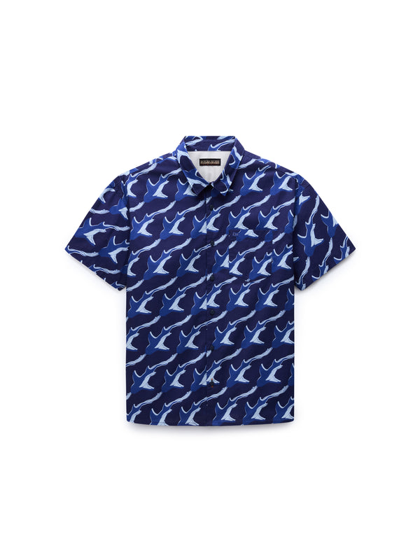 Elior Print Short Sleeve Shirt Blue FA4