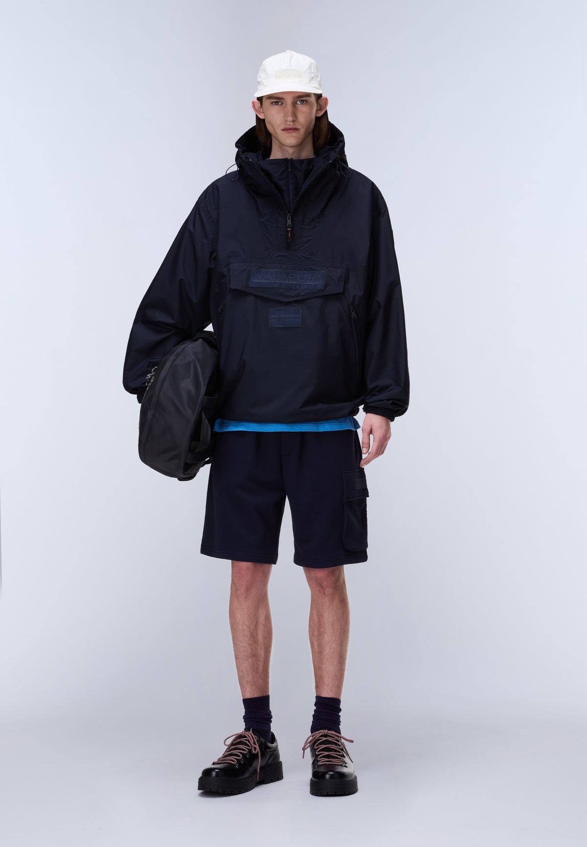 Box Logo Cargo Bermuda Shorts Dark Blue - 2