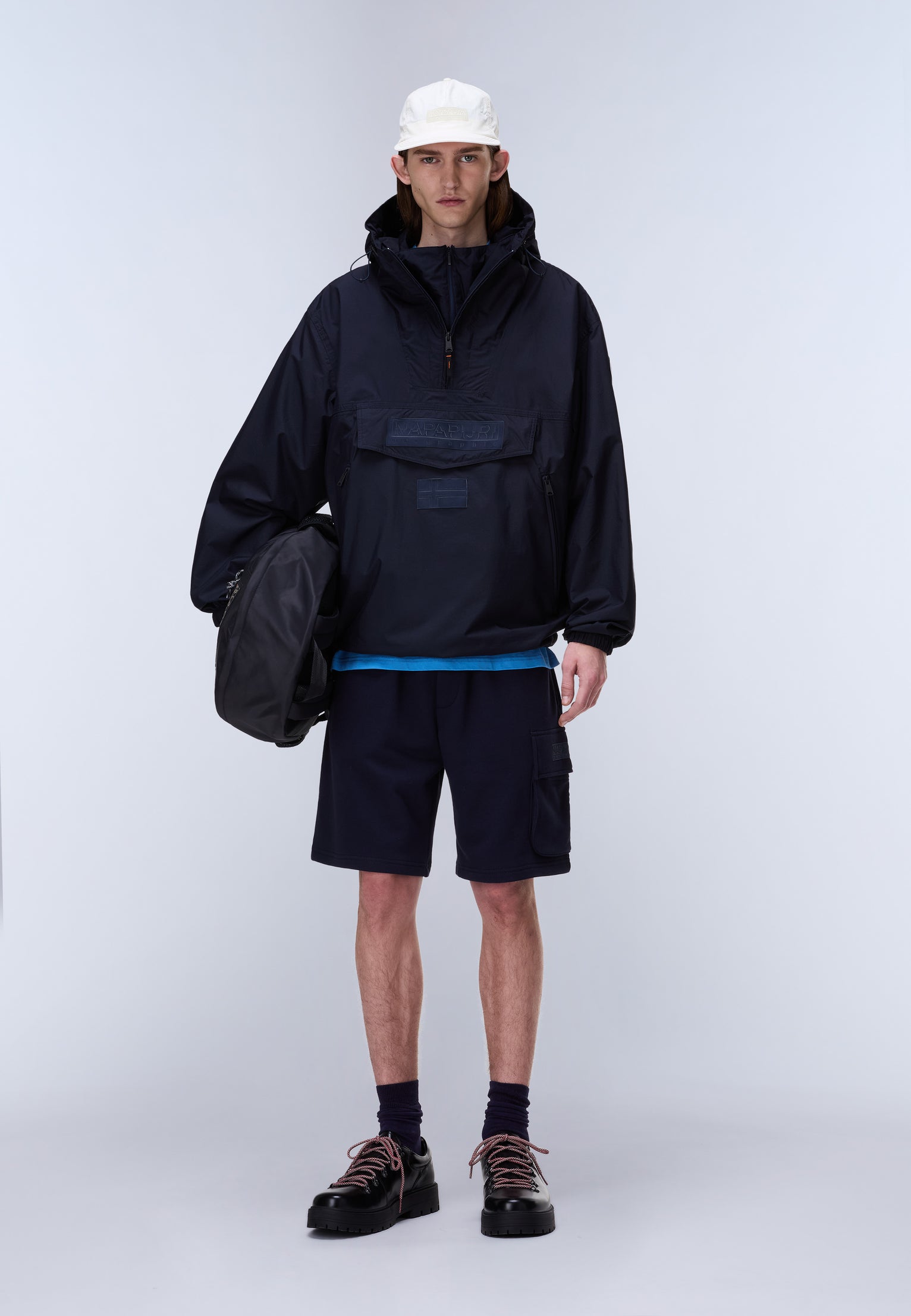 Box Logo Cargo Bermuda Shorts Dark Blue