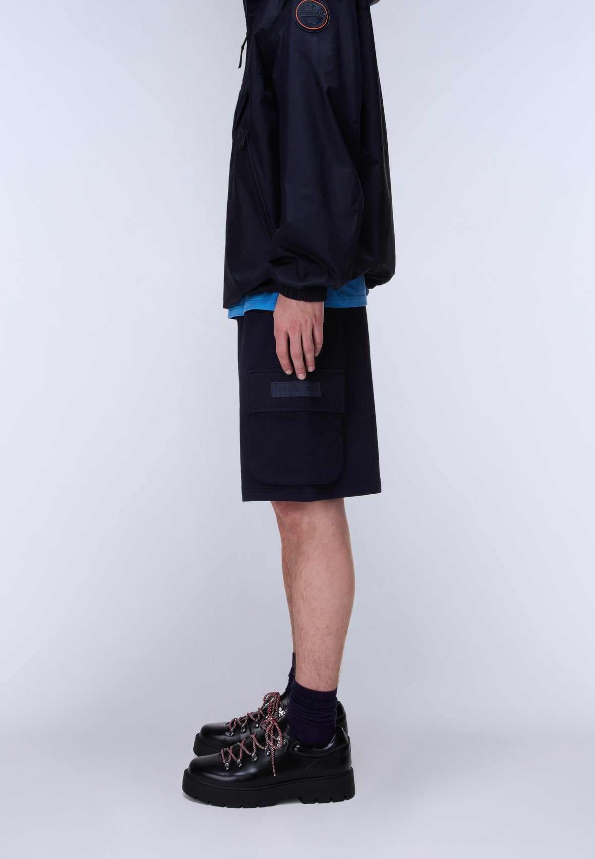 Box Logo Cargo Bermuda Shorts Dark Blue - 4