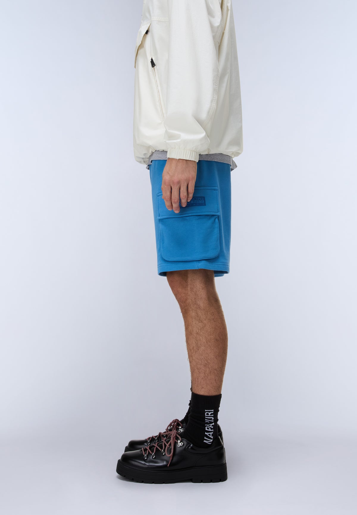 Box Logo Cargo Bermuda Shorts Light Blue - 4