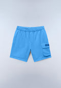 Box Logo Cargo Bermuda Shorts Light Blue - 1