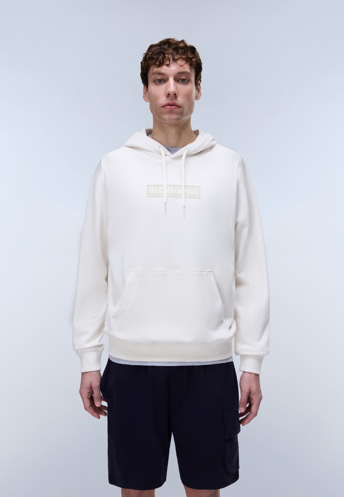 Box Logo French Terry Hoodie White Whisper - 3