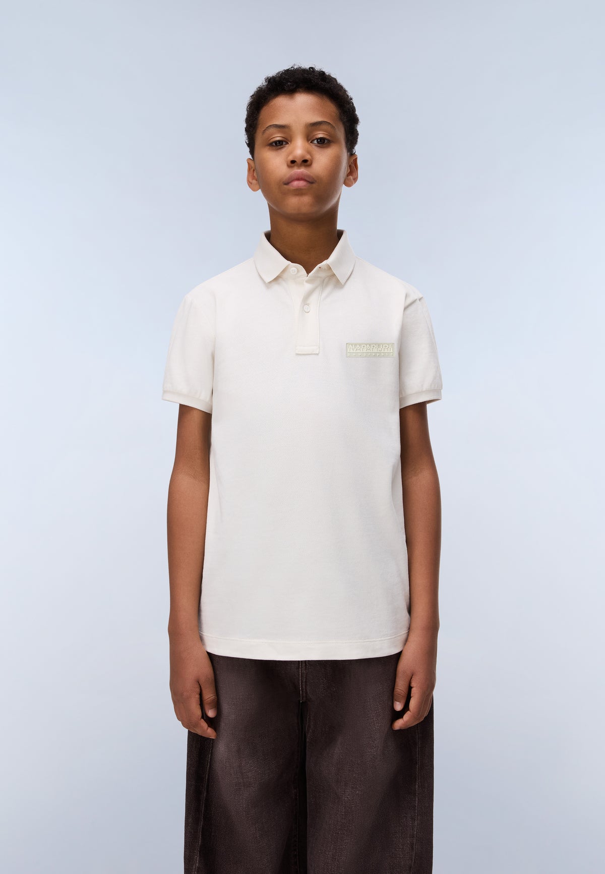 New Box Logo Piqué Short Sleeve Polo White Whisper - 3