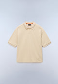Brilho Piqué Short Sleeve Polo Beige - 1