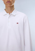 Ealis Piqué Long Sleeve Polo Shirt White - 5