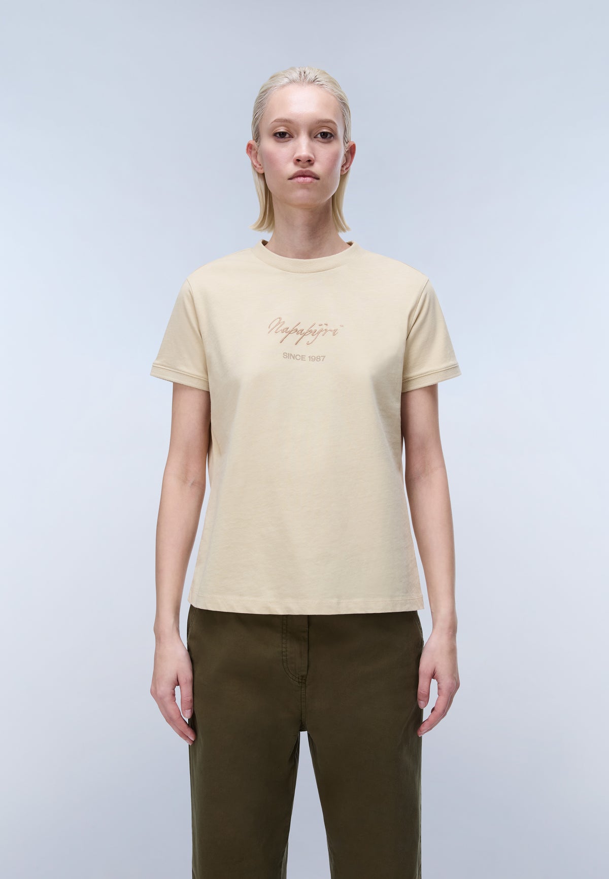 Baryte Short Sleeve T-Shirt Beige - 3