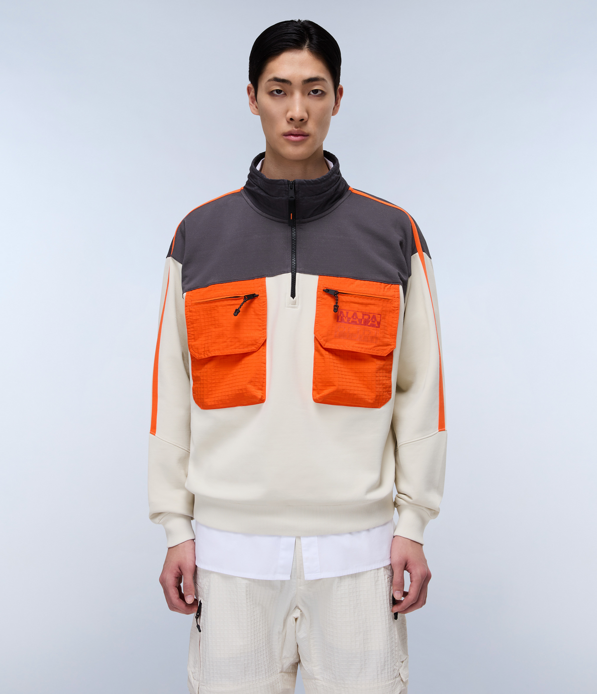 Tusco French Terry 1/2 Zip SweatshirtBeige