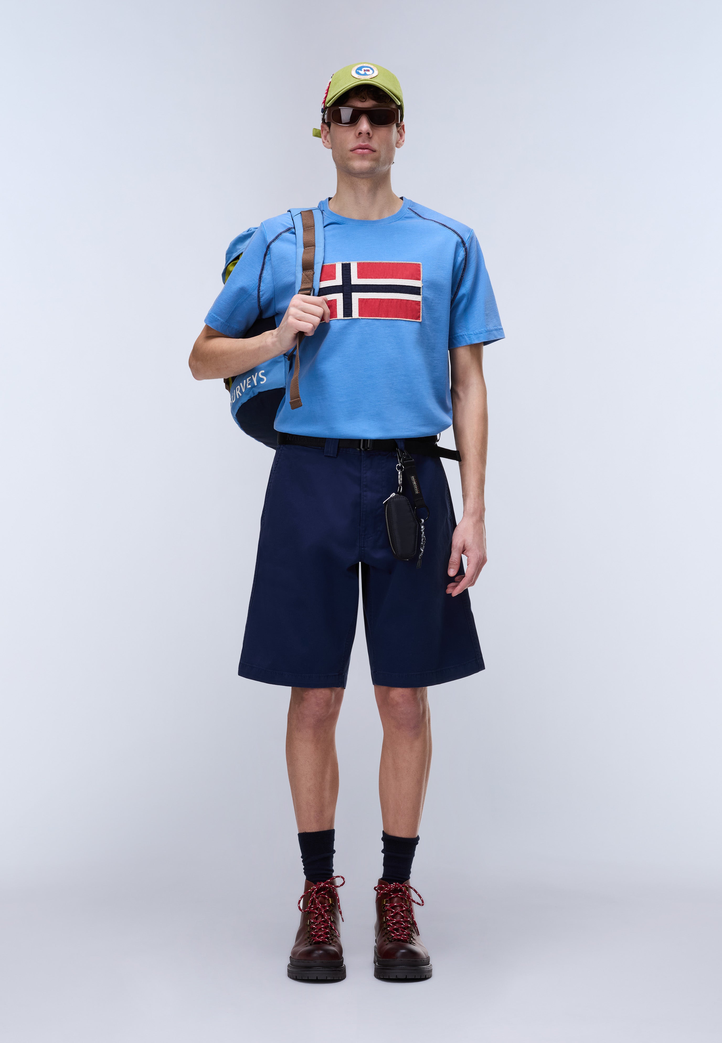 Napapijri Reflect Short Sleeve T-Shirt Men Light Blue