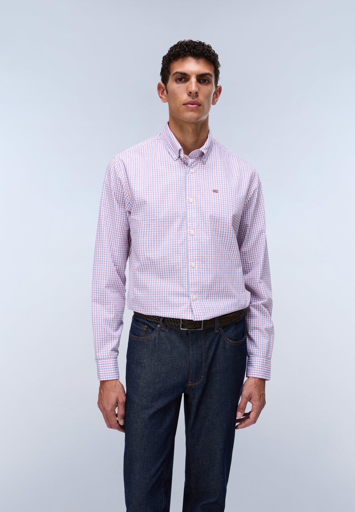 Camicia in Popeline di Cotone a Maniche Lunghe Terra  - 3