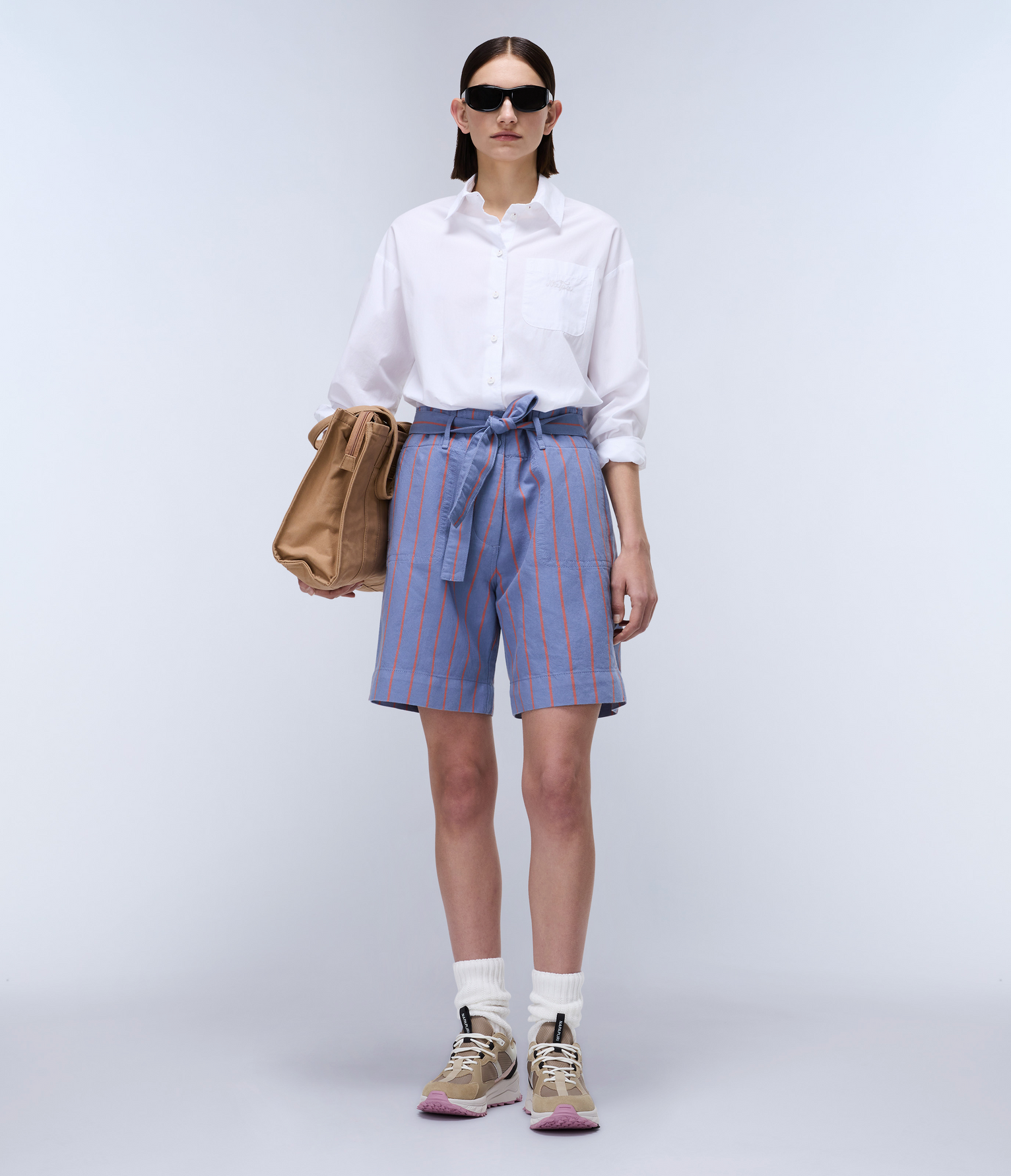 Nice Stripe Bermuda Shorts Blue Stripe 90S