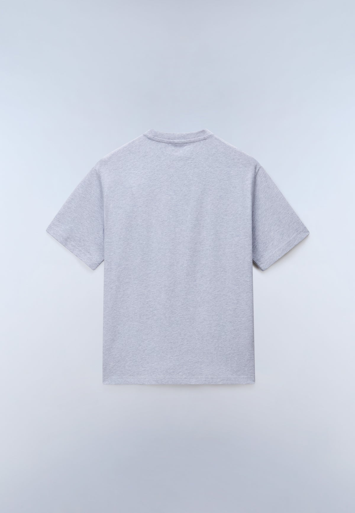 Napapijri Men's Box Logo T-Shirt in Medium Grey Melange Napapijri Napapijri Men's Box Logo T-Shirt in Medium Grey Melange Napapijri