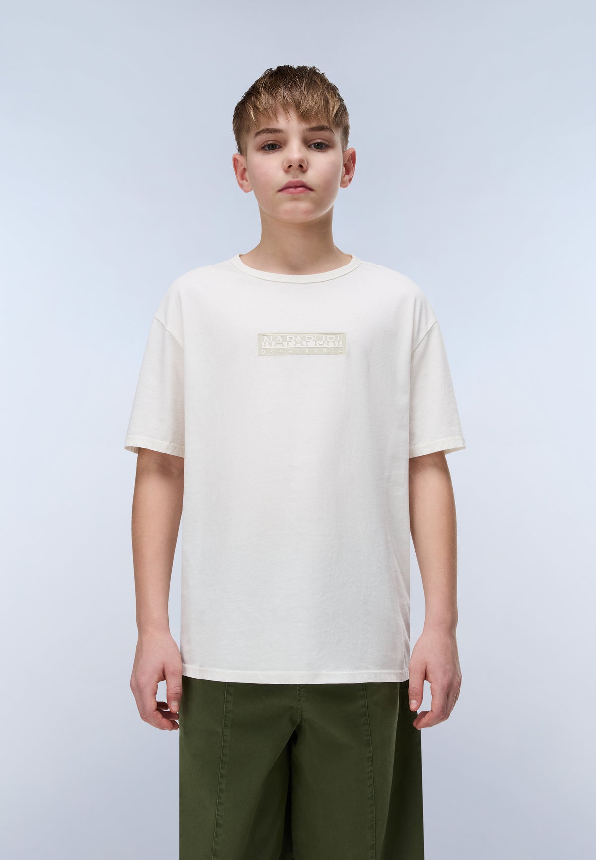 New Box Logo Short Sleeve T-Shirt White Whisper - 2