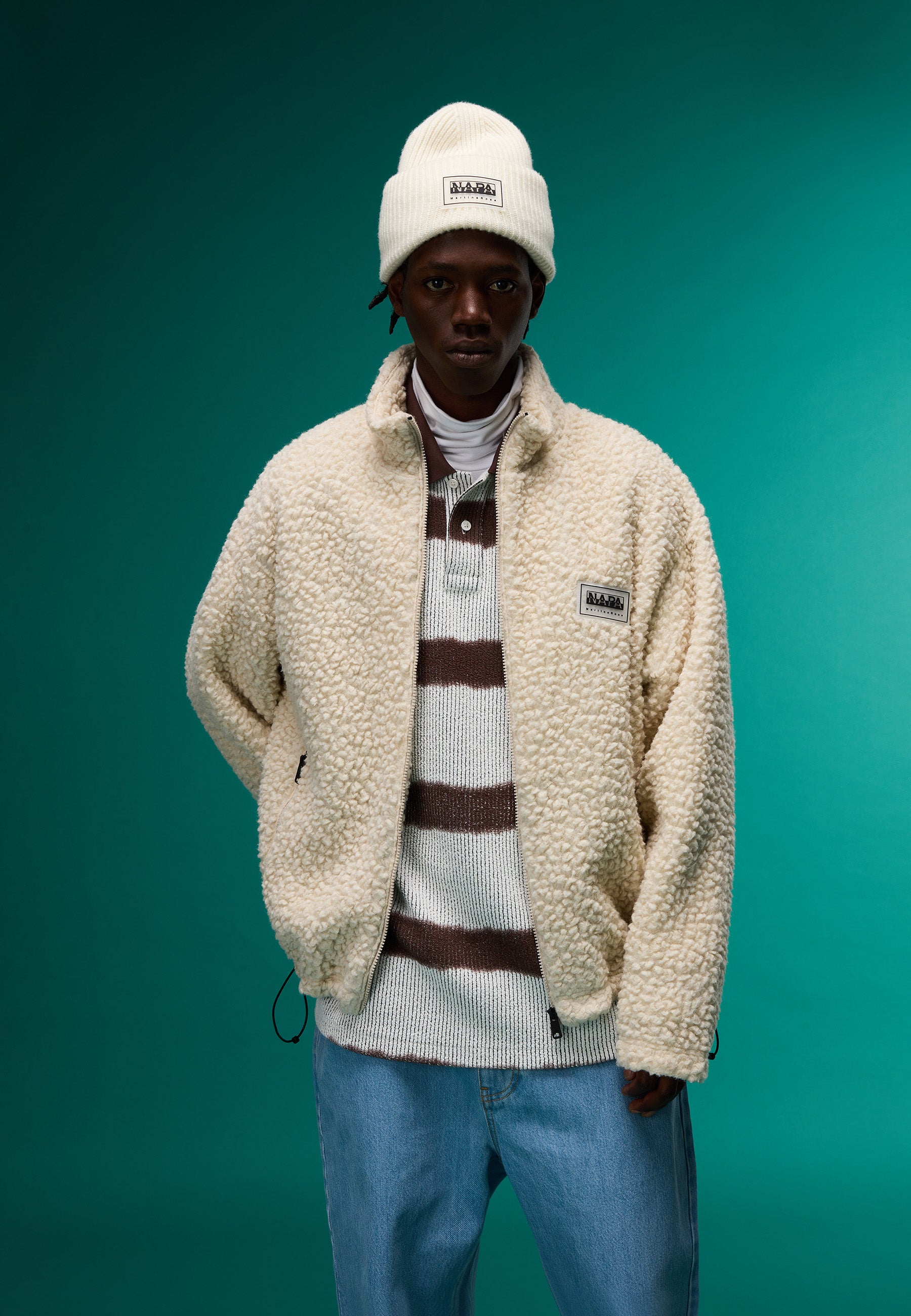 Napapijri Emin Wool Fleece Men & Women White Whisper