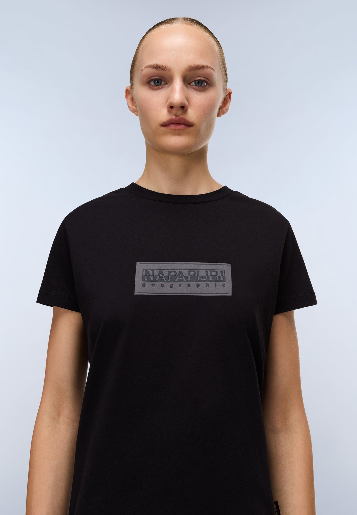 Camiseta de Punto de Manga Corta Box Logo Negro - 2
