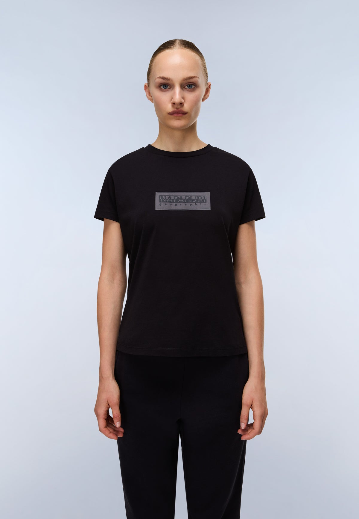 Camiseta de Punto de Manga Corta Box Logo Negro - 3