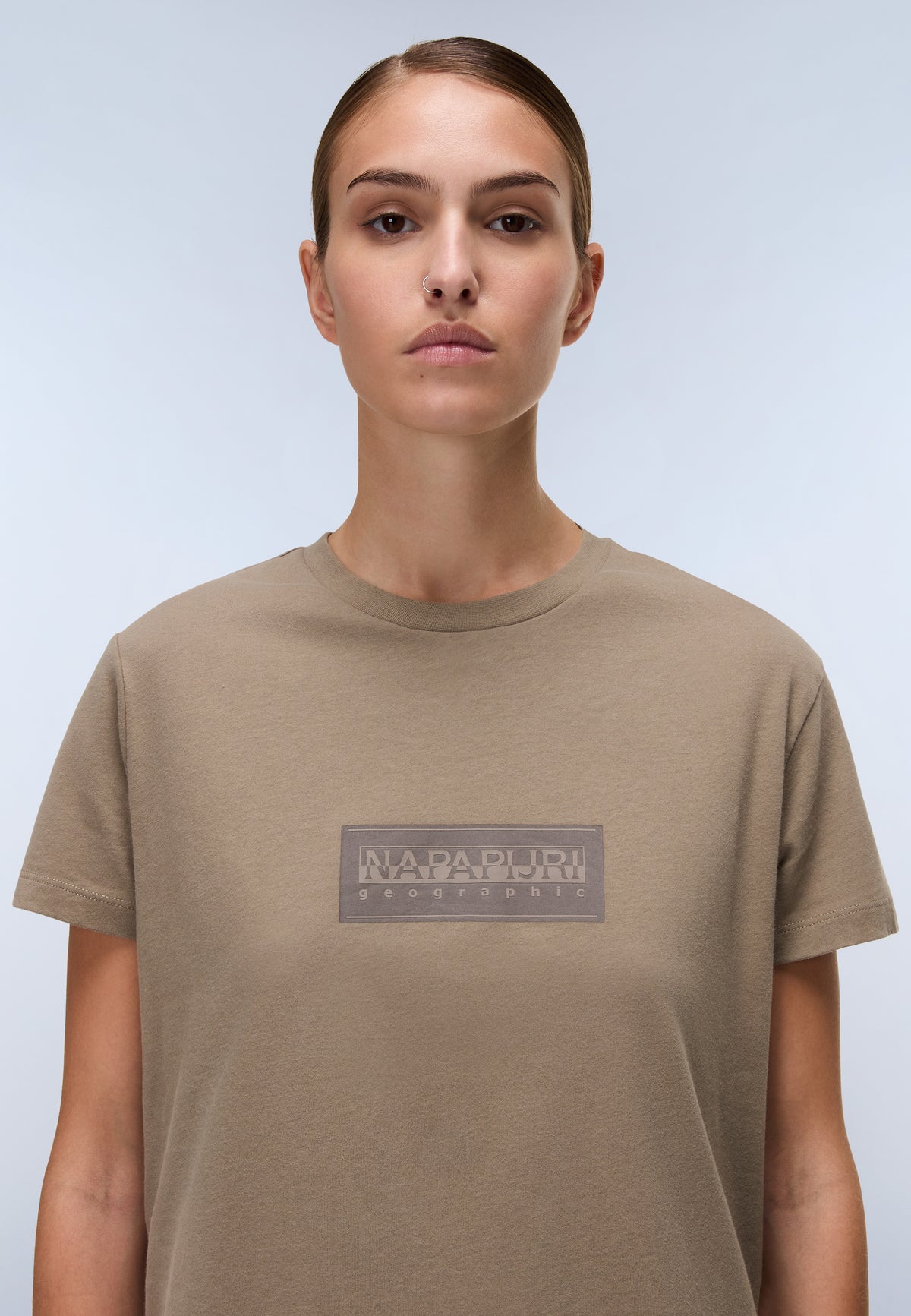 Box Logo Jersey Short Sleeve T-Shirt Light Brown - 2