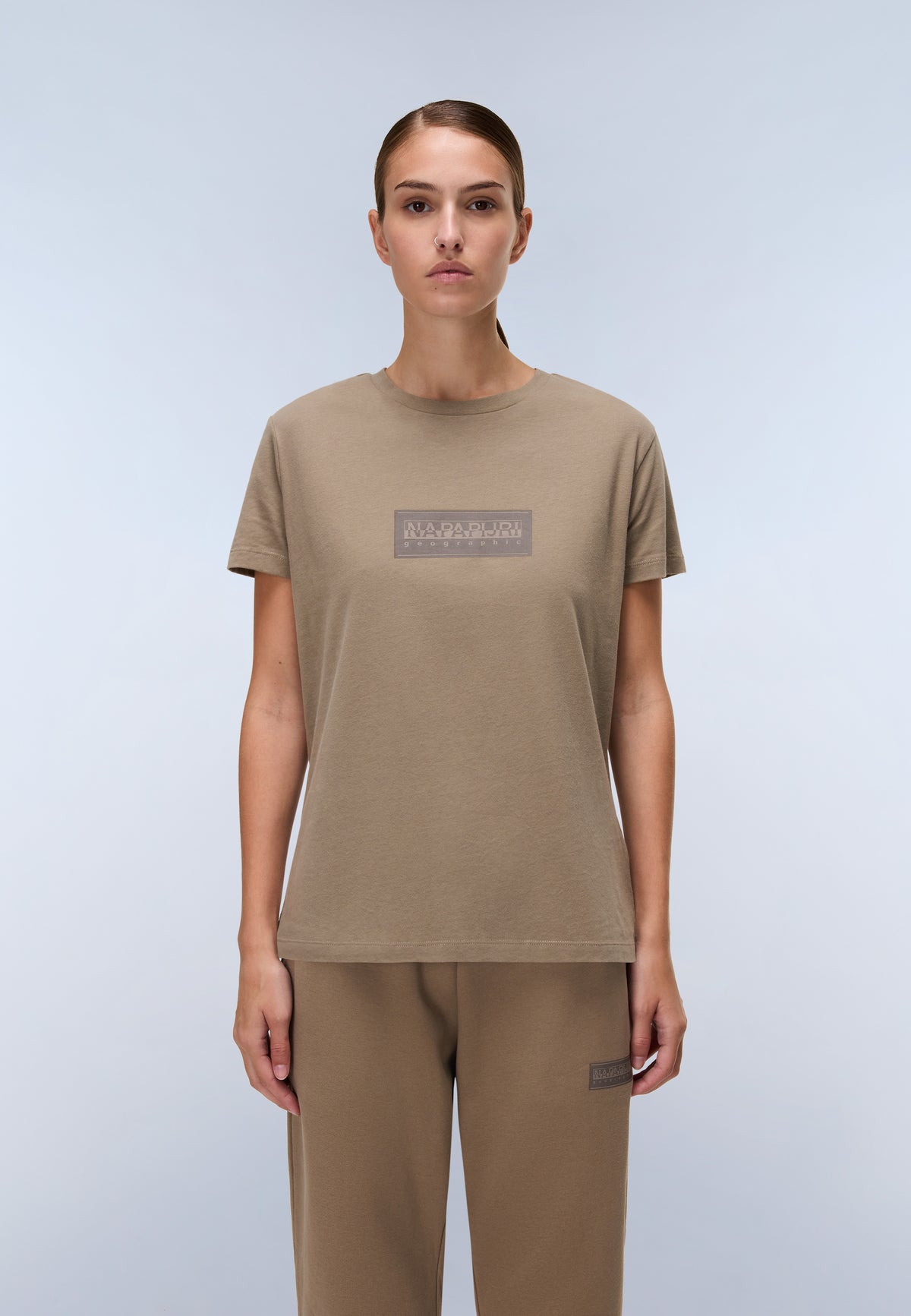 Box Logo Jersey Short Sleeve T-Shirt Light Brown - 3