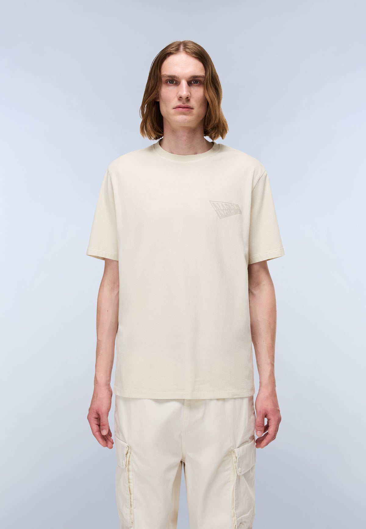 Camiseta de Manga Corta de Punto Aren Beige - 3