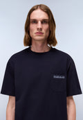 T-Shirt à Manches Courtes Fanes en Jersey Dark Blue - 2