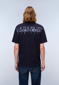T-Shirt à Manches Courtes Fanes en Jersey Dark Blue - 4