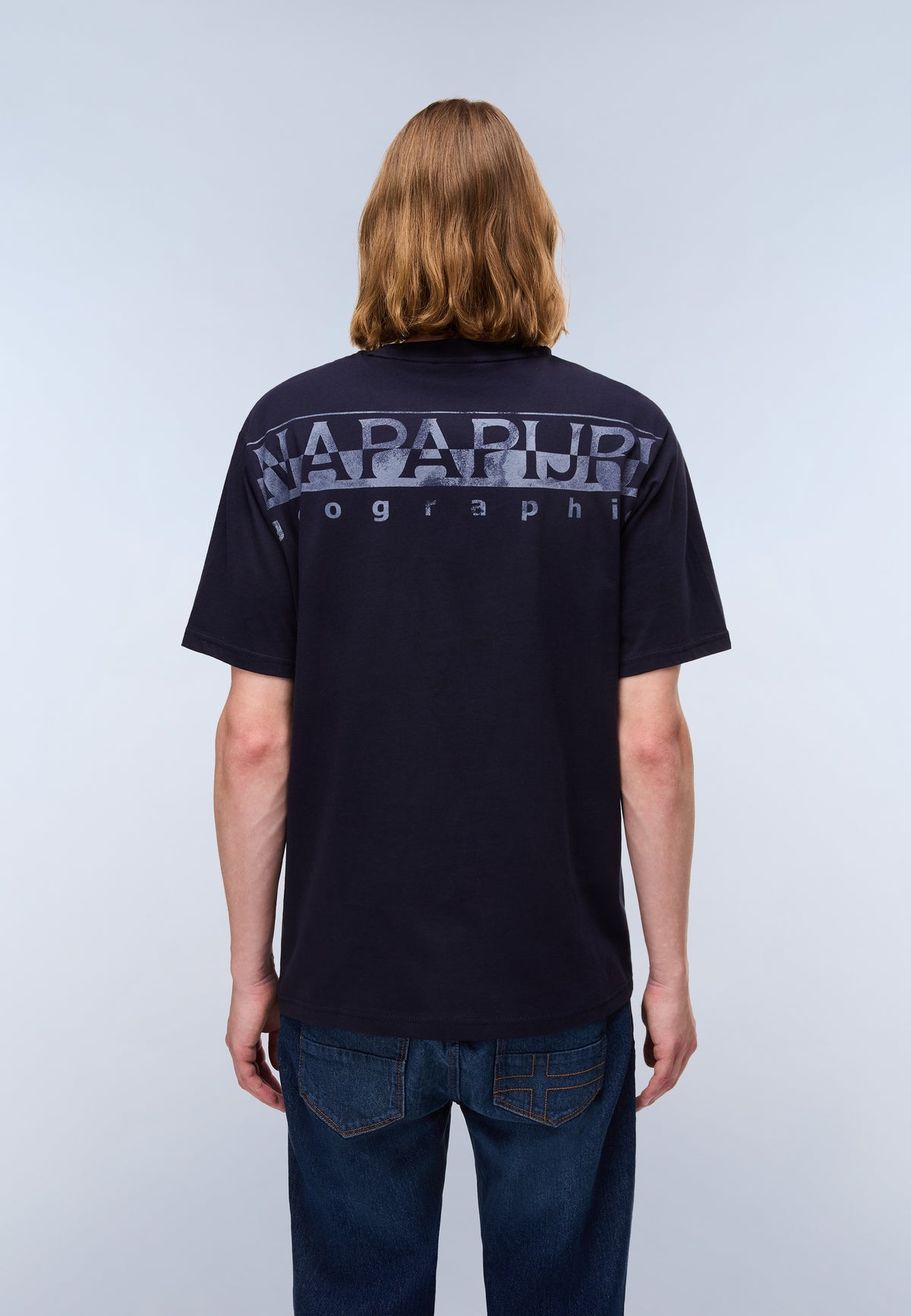 T-Shirt à Manches Courtes Fanes en Jersey Dark Blue - 4