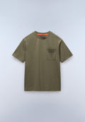 T-Shirt à Manches Courtes Fanes en Jersey Vert Tea Leaf - 1