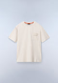 T-Shirt à Manches Courtes Fanes en Jersey Beige - 1