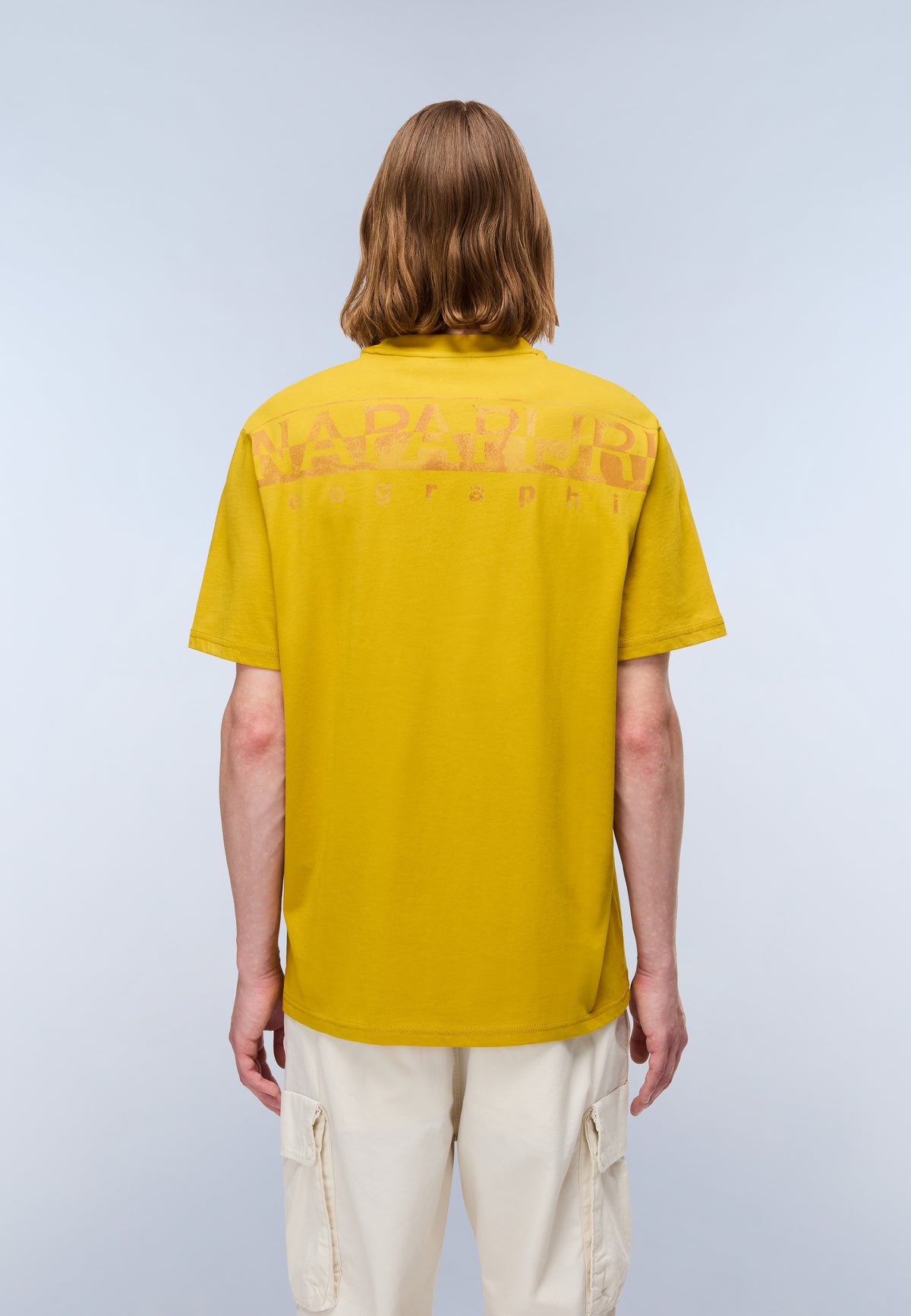 T-Shirt à Manches Courtes Fanes en Jersey Jaune Gold - 3