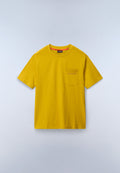 T-Shirt à Manches Courtes Fanes en Jersey Jaune Gold - 1