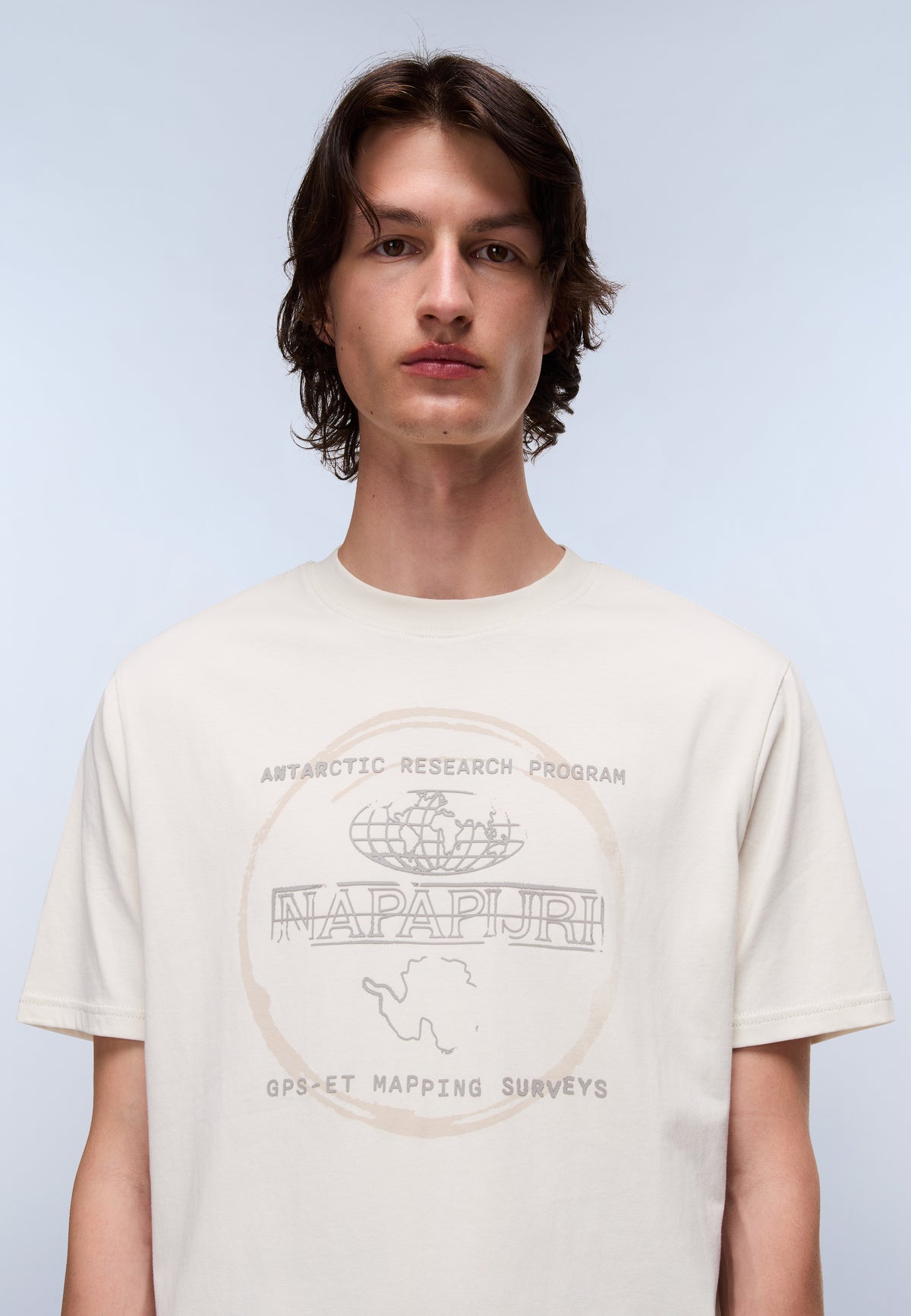 Bald Jersey Short Sleeve T-Shirt Beige - 2