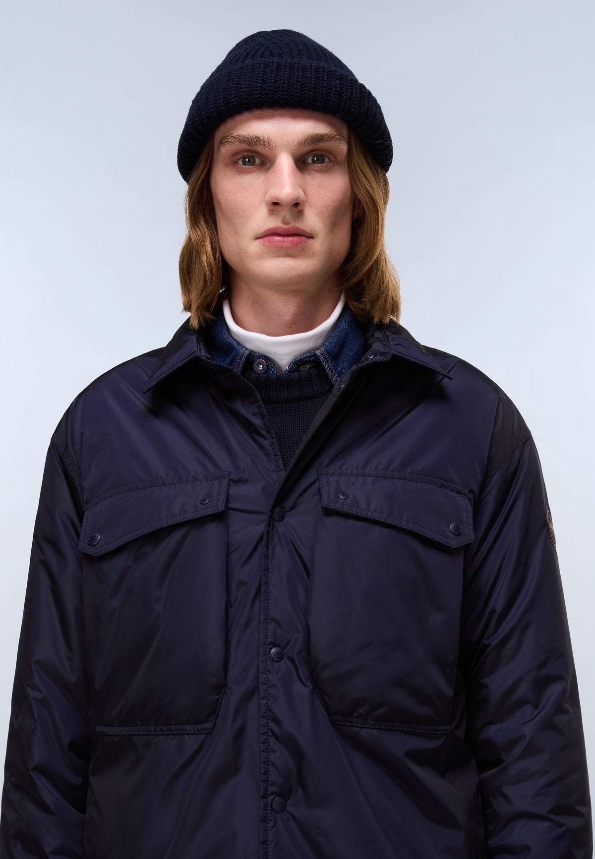Casies Long Sleeve Overshirt Dark Blue - 2