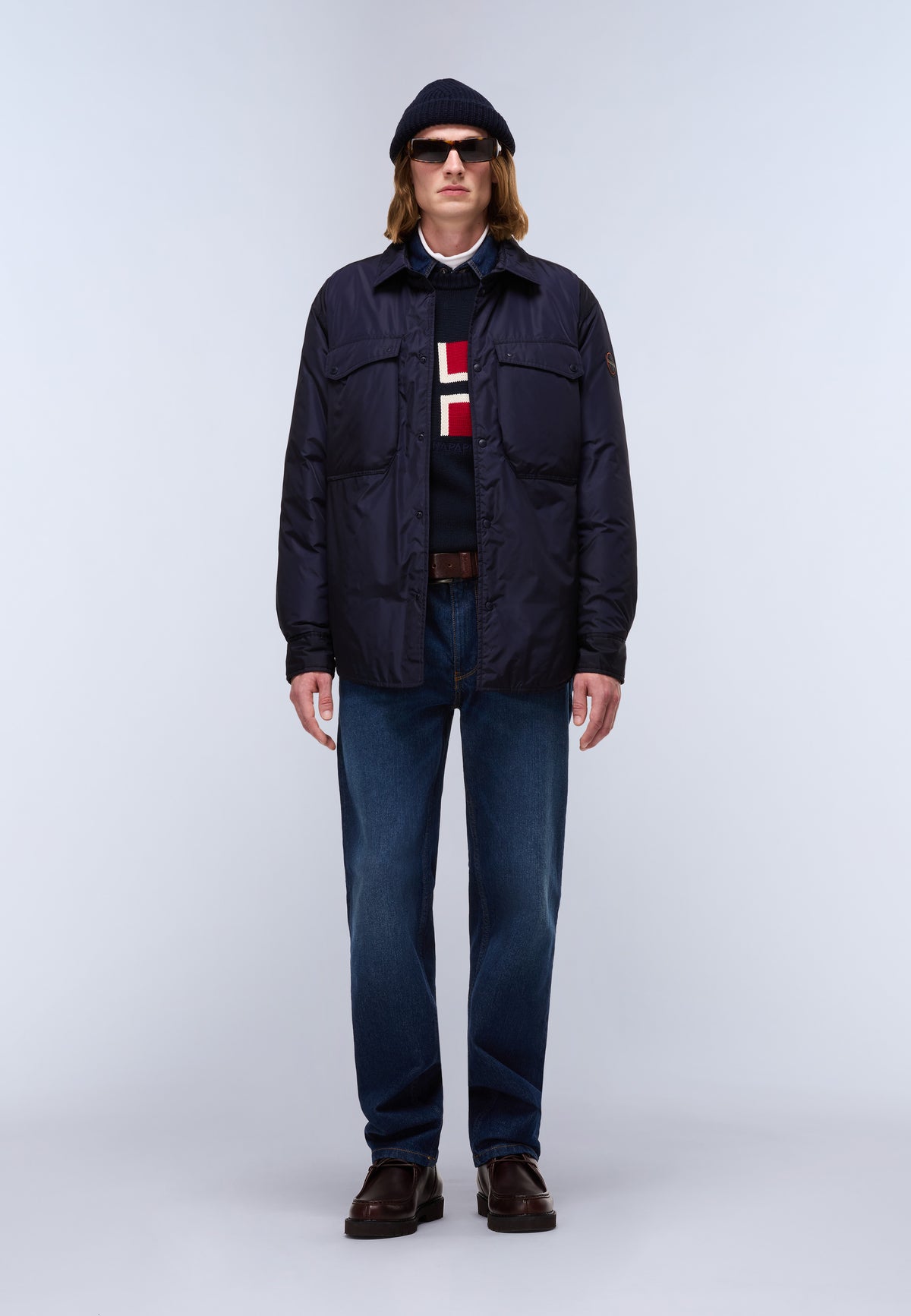 Casies Long Sleeve Overshirt Dark Blue - 3