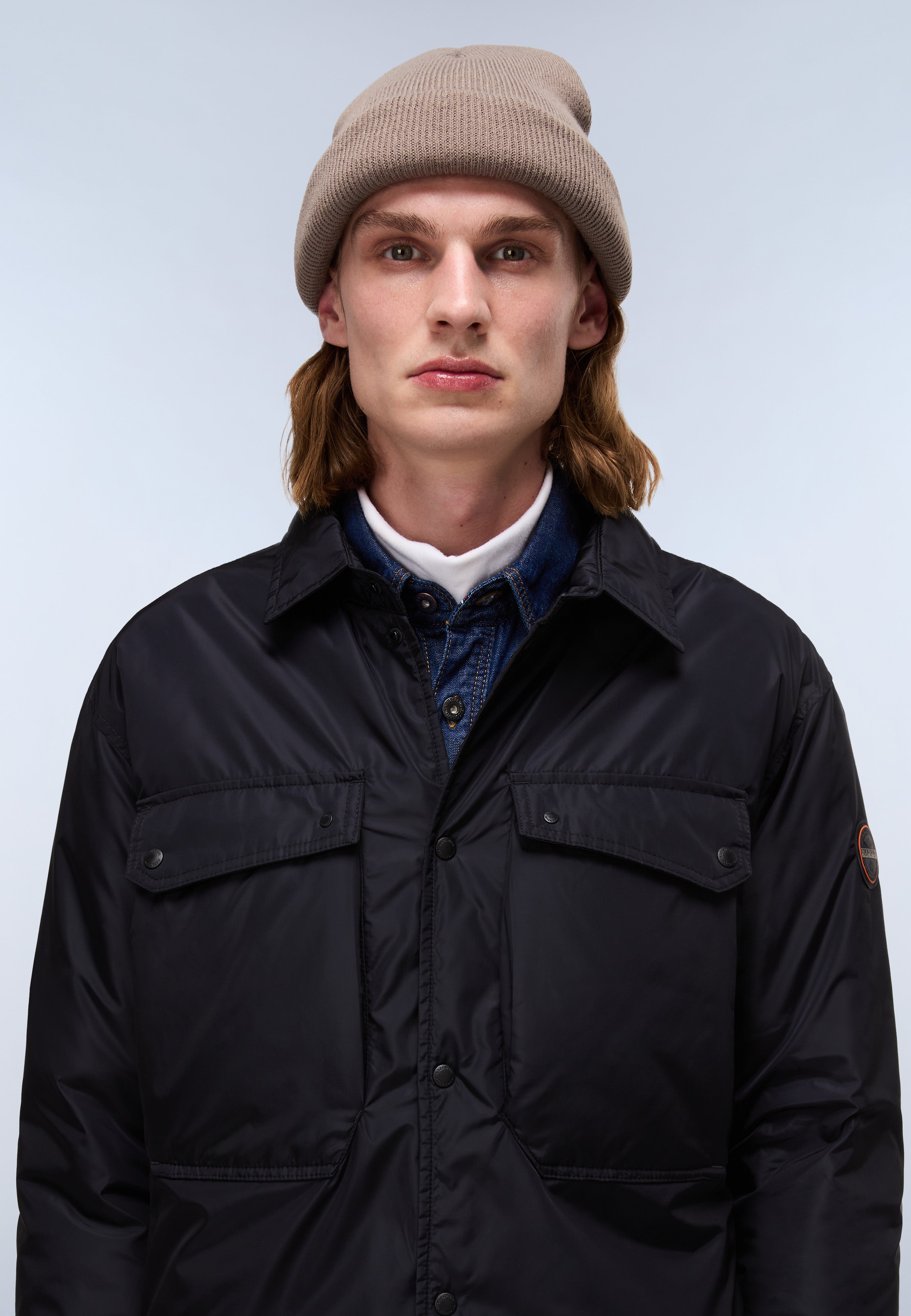 Napapijri Casies Long Sleeve Overshirt Men Black