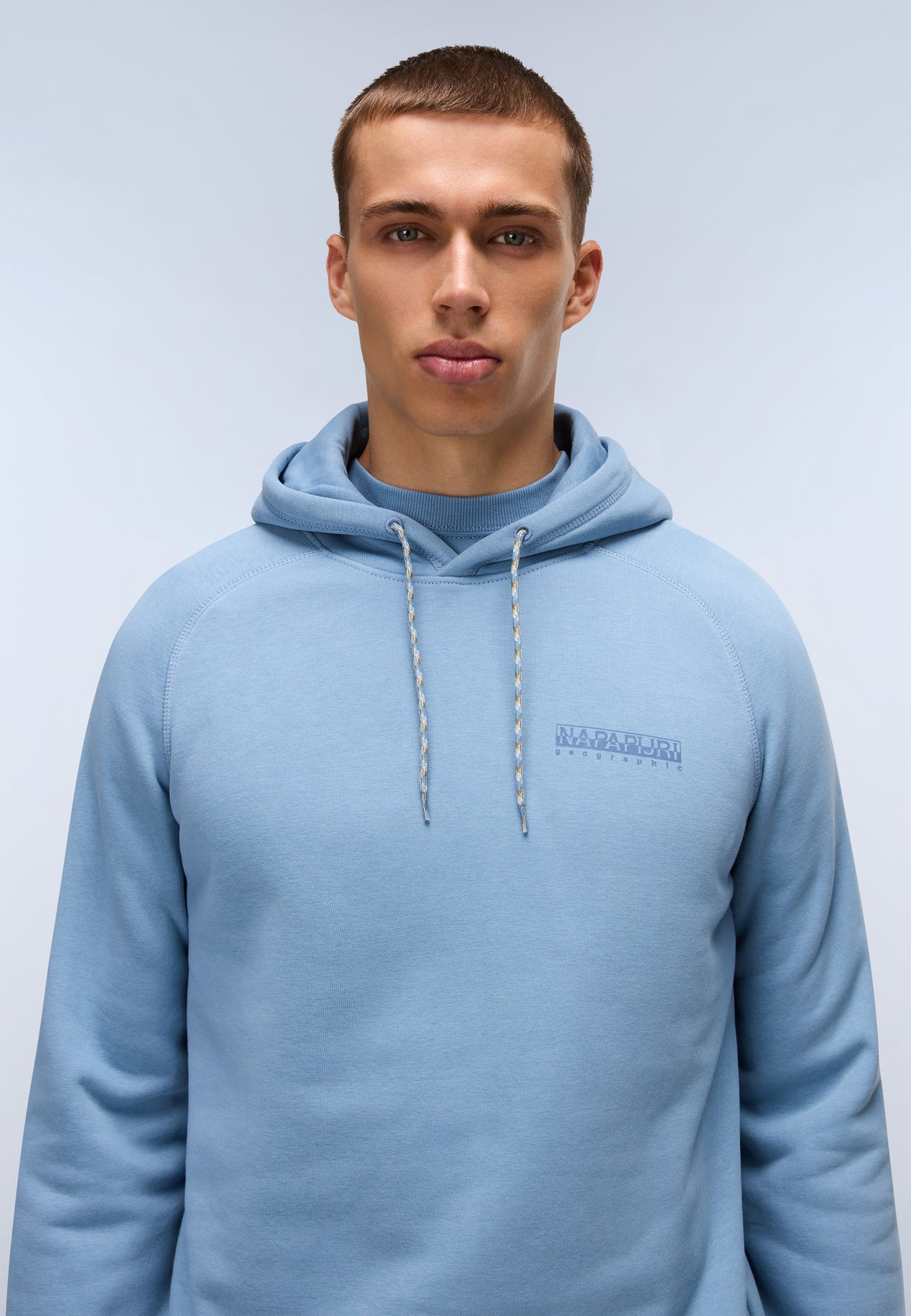 Back Graphic Hoodie Blue Denim - 2
