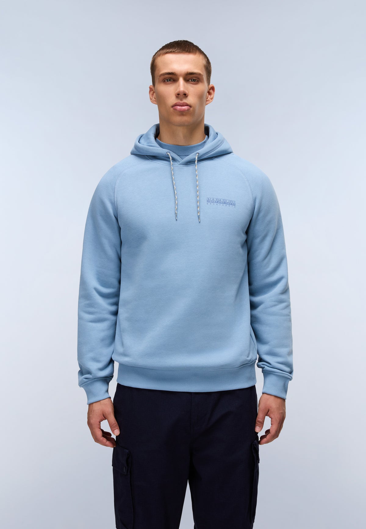 Back Graphic Hoodie Blue Denim - 3