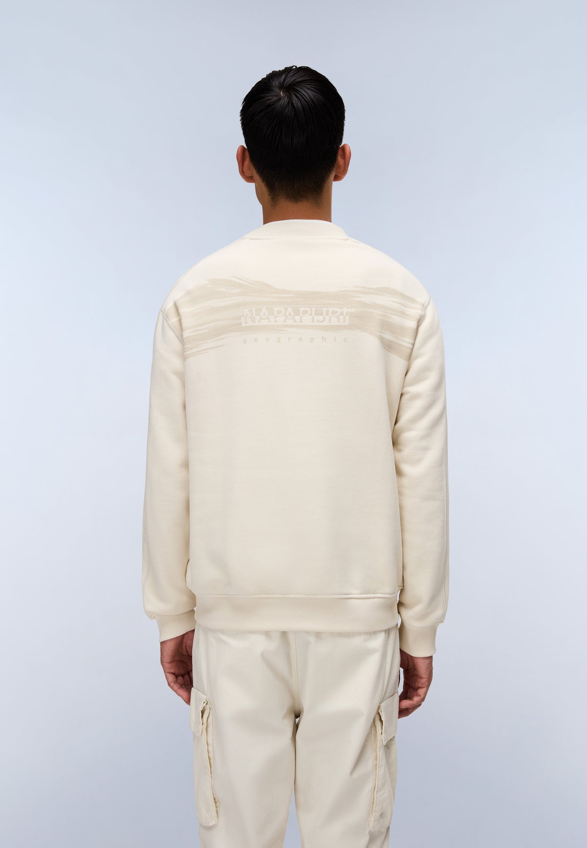 Back Graphic Sweatshirt Beige - 4