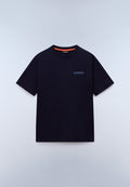 Camiseta de Manga Corta de Punto Back Graphic Dark Blue - 1