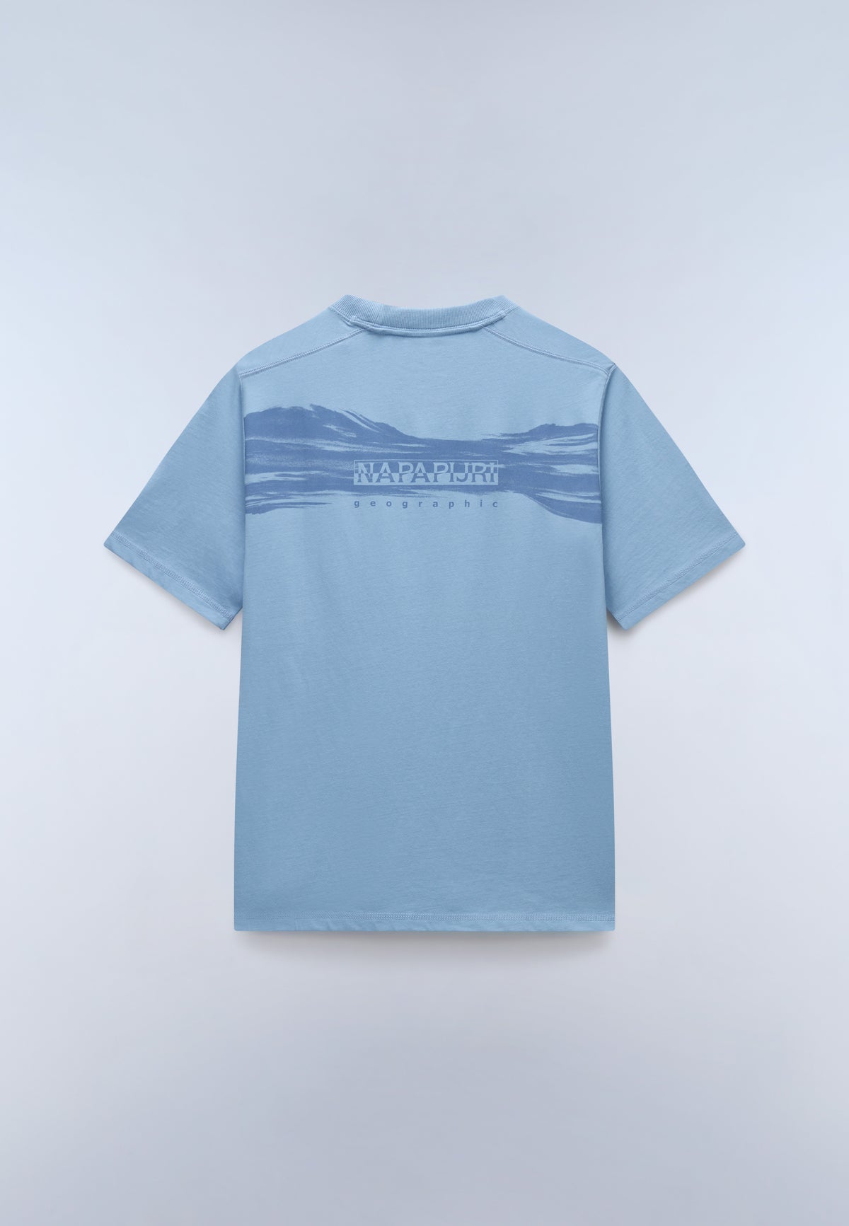 Camiseta de Manga Corta de Punto Back Graphic Azul Denim - 5