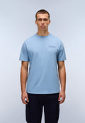 Camiseta de Manga Corta de Punto Back Graphic Azul Denim - 3